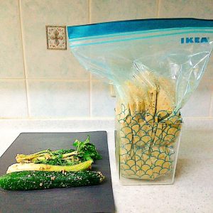 イケアの袋でぬか漬け