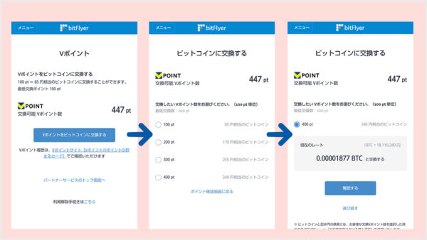 Vポイントをビットコインに交換する｜ビットフライヤー